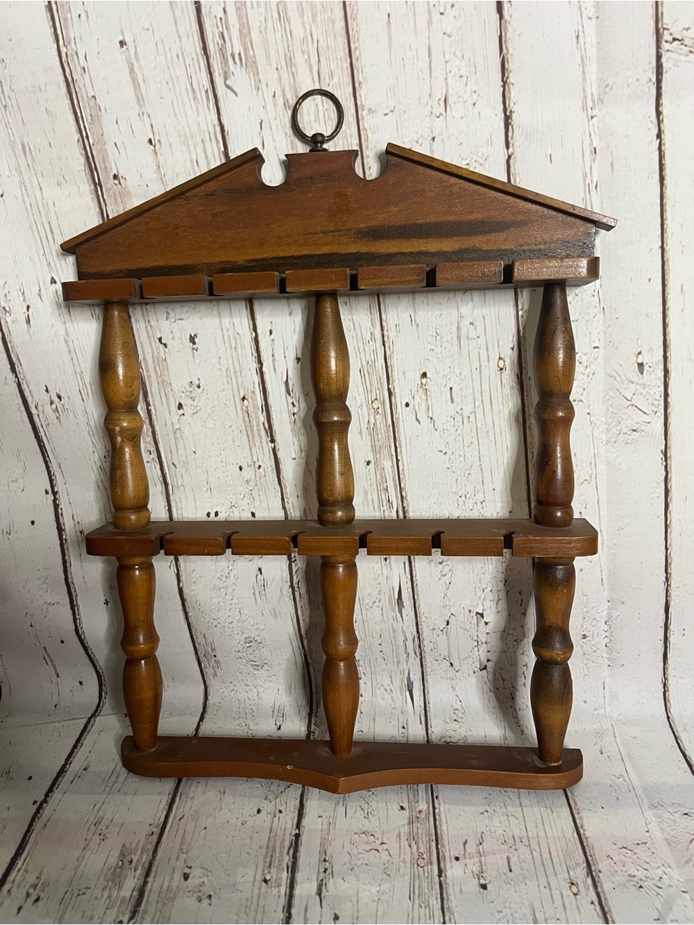 Vintage Rustic Spoon Rack With Spindles Standing Or Wall Hanging